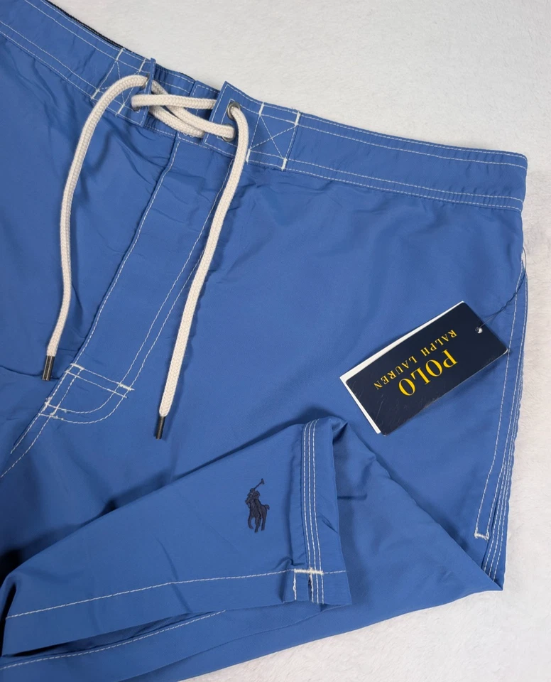 Polo Ralph Lauren Mens Kailua Swim Trunks Bright Blue 100 Nylon Shell Sz XL