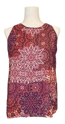 Camiseta sin mangas Adrienne Vittadini rosa medallón sin mangas forrada ojo de cerradura talla mediana Foto 1 de 4