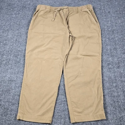 LL Bean Pants Mens 2XL 28 Khaki Coolmax Stretch Drawstring Dock Pants 515774 - Image 1 of 4