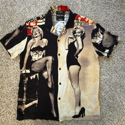 Forever 21 Marilyn Monroe Men's Short Sleeve Button-Up Shirt - Size S - EUC - Image 1 of 4