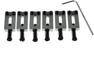 Set of 6 Stainless Steel Saddles Electric Guitar Bridge Saddle 10.8Mm with Black - Picture 1 of 5