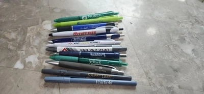 Lot Of 12  California businesses and Hotel Pens NEW  assorted Colors  - Image 1 of 3