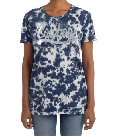 Dallas Cowboys T Shirt Womens Medium Short Sleeve Crew Neck Tie Dye Blue Cover