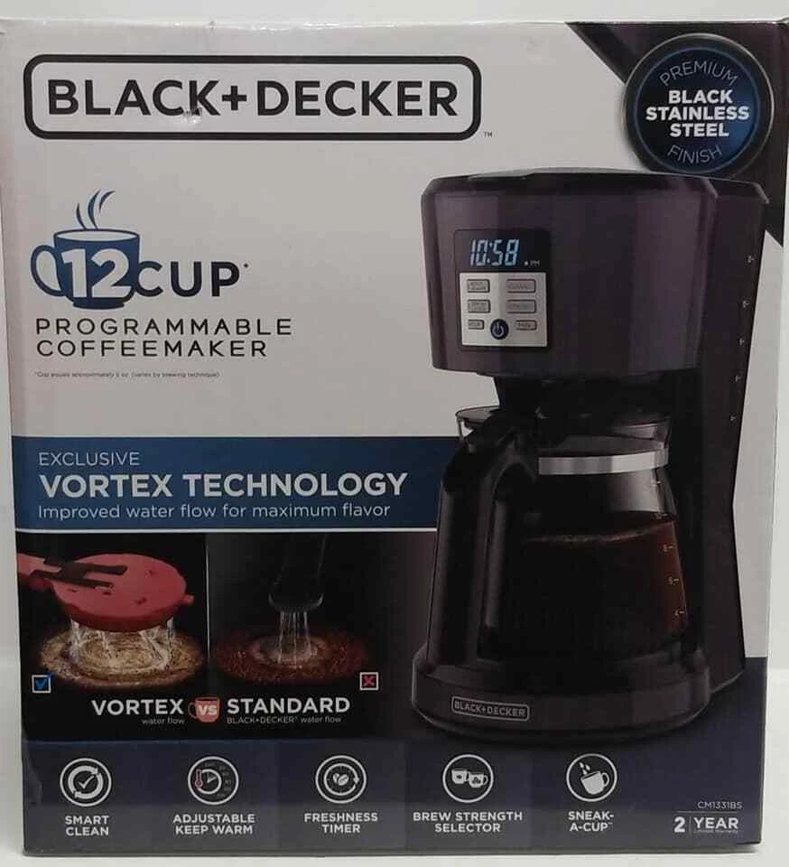 Black & Decker 12-cup Programmable Coffeemaker Vortex Technology CM1331BS