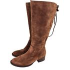 Born Cotto Knee High Boots Us 9 M Brown Suede Leather Tall Lace Zip Riding Boot 