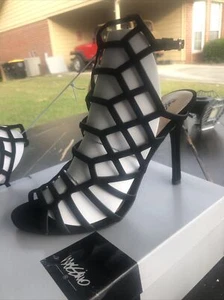 Massimo Kylea schwarze Damen-Pumps mit hohem Absatz im Käfig Größe 6,5 neu kostenloser Versand - Bild 1 von 5