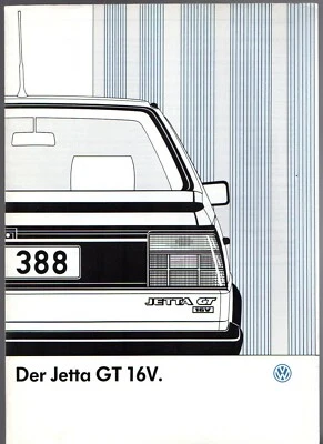 Volkswagen Jetta GT 16v Especificaciones 1987 Mercado Alemán Folleto desplegable  Foto 1 de 2