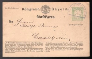 GERMANY Bayern 1873 Postal Card. KLEINHEUBACH Halbkreisstempel - Picture 1 of 2