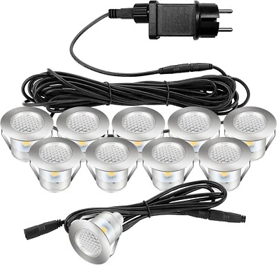 Faretti da incasso per patio, 10 faretti da incasso a pavimento a LED IP67 - Immagine 1 di 4