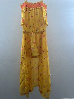 Girls long yellow floral dress - Image 1 of 3