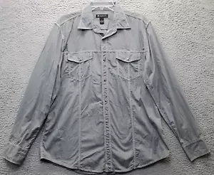 INC International Concepts Western Shirt Mens Large Gray Collar Pearl Snap Front - Picture 1 of 8