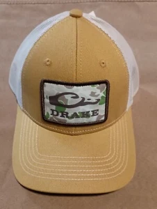 Neu mit Etikett Drake Mütze Wasservögel tarnfarben Patch Netzrücken Druckknopflasche DH4 126-BRZ dunkelgold - Bild 1 von 3