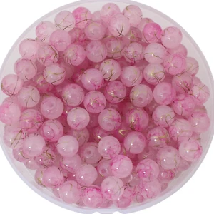 8Mm Pink Glass Beads for Jewerly Making 200Pcs Pretty round Loose Beads Spacer f - Picture 1 of 6