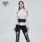 Devil Fashion Women Gothic Girdle Vintage Adjustable Lace-up Jacquard Waist Belt