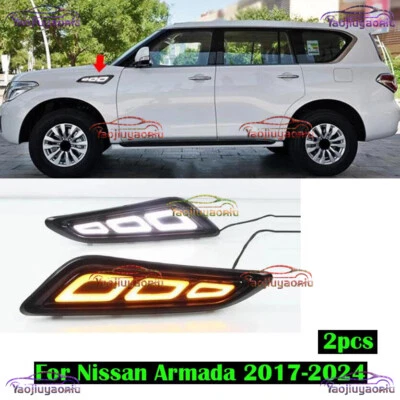 2017-24 For Nissan Armada PATROL LED Fender Daytime Running Lights/ Turn Signals - Image 1 of 4
