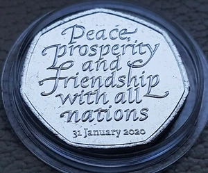 BREXIT 50p Fifty Pence Coin in Protective Highlight Capsule - Picture 1 of 2