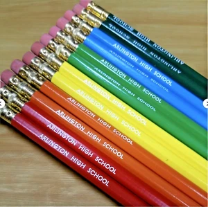 Set of 12 Vintage Arlington High School Pencils Assorted Pencil Colors Lot - Picture 1 of 4