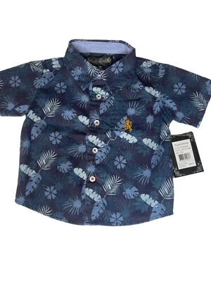 Camisa manga corta azul lavandería inglesa bebé niño talla 12M Foto 1 de 3