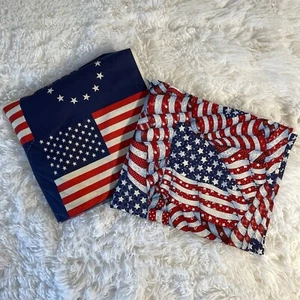 Patriotic 2 Vintage Yards Fabric American Flags Stars Stripes VIP 1 Yd. Each - Picture 1 of 9