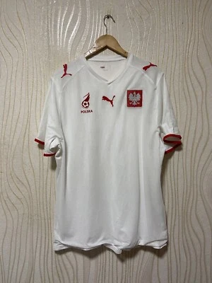 POLAND 2008 2009 HOME FOOTBALL SHIRT SOCCER JERSEY PUMA sz XL MEN WHITE - Image 1 of 4