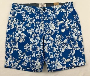 Penguin Mens Hawaiian Floral Board Shorts Size 38 Blue NWT - Picture 1 of 10