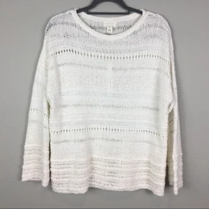 Suéter Caslon Mujer M Blanco Tejido Abierto Dolman Grande Pullover Slouchy Nuevo con Etiquetas - Imagen 1 de 5