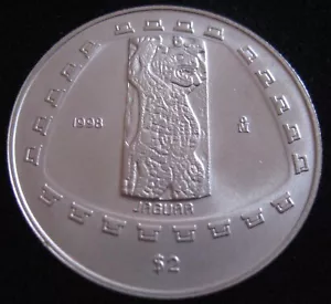 MDS MÉXICO MÉXICO $2 1998 "JAGUAR", 1/2 ONZA PLATA #V - Imagen 1 de 2