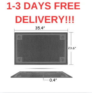 Pet Dog Feeding Mat for Food & Water Bowl, Waterproof Slip Resistant XL 36''X24' - Picture 1 of 12