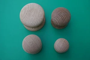 4 SIZES WOOD KNOBS, SOLID OAK ANTIQUE FURNITURE KITCHENS 1 3/8" 1 3/4" 2" 2 1/2" - Picture 1 of 22