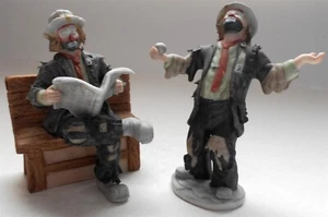 Set of 2 Emmett Kelly Jr. Figurines, Park Bench & Juggler - Picture 1 of 2