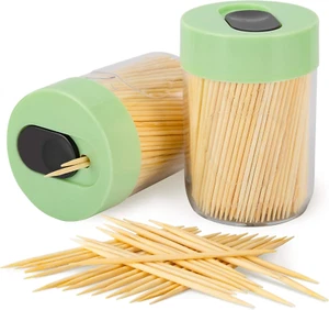 Urbanstrive Sturdy Safe Toothpick Holder with 800 Natural Wood Toothpicks for Te - Picture 1 of 8