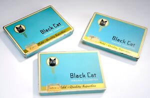3 - Vintage Black Cat Virginia Cigarette Advertising Tin - Clean!  LQQK!!