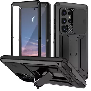 For Samsung Galaxy S25 Ultra Shockproof Metal Case Heavy Duty Rugged Kickstand - Picture 1 of 42