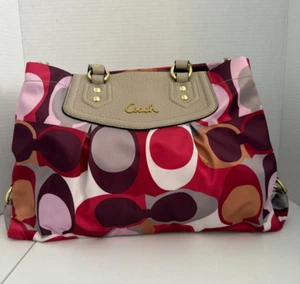 Coach Ashley Sateen Multicolor Print Satchel/Shoulder Handbag - Picture 1 of 16
