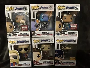 Funko POP! Avengers Endgame Lot Of 6 W/ IRON MAN 529 NYCC EXCLUSIVE w/ sticker - Picture 1 of 7