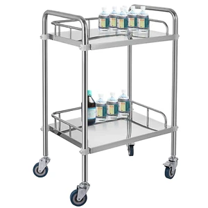 Carrello Da Laboratorio Professionale,2 Strati Carrello Medico in Acciaio Inox, - Foto 1 di 11