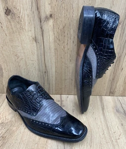 Stacy Adams Mens Amato Leather Oxfords 24823-975 Crocodile Lizard Print Size 9M - Picture 1 of 18