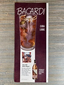 Bacardi Puerto Rican Rum Cuba Libre Mixed Drink Cocktail 1949 Vintage Print Ad - Picture 1 of 1
