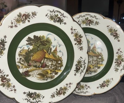 (2) Vintage Ascot Service Plates By Wood And Sons England Alpine White - Image 1 of 4