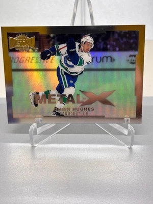 21-22 Quinn Hughes #MX-9 Vancouver Canucks Skybox Metal Universe Metal-X Holo Foto 1 de 2