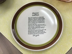 VINTAGE Pavlova Recipe Plate - Japan - Stoneware - Picture 1 of 4