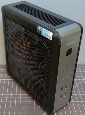 *No Power Adapter* Antec ISK110 VESA-U3 Small Form Case Black/Silver - Image 1 of 4