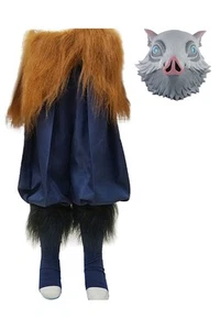 Demon Slayer:Hashibira Inosuke cosplay costume Apron Pants+Mask Halloween party - Picture 1 of 7