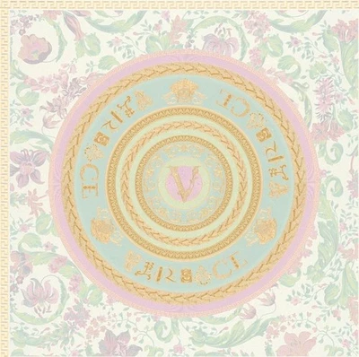 Wallpaper Versace Barocco Pastel Textured Large Square Medallions, 75 sq ft - Image 1 of 4