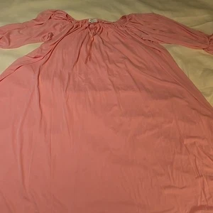 Vintage Miss Elaine langes Nachthemd Damen Medium rosa Nylon Glockenärmel USA Union ** - Bild 1 von 16
