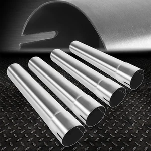 4Pcs 3" Inch OD Custom 18" Long Polished Stainless Steel Straight Exhaust Pipe - Picture 1 of 6