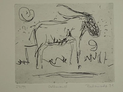 Vollmond - Rademacher - Radierung signiert - Kunstmappe Zwei/92 B53 - 1991 - Bild 1 von 4