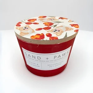 Sand + Paws – Cedar & Lavender (Red Jar) Pet Odor Eliminating Candle | 12 oz - Picture 1 of 2