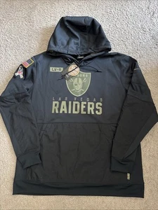 Nike NFL Salute To Service LV Raiders Dry Fit Blk Hoodie, Brand New, Men Sz 2XL - Picture 1 of 14
