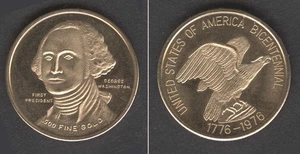 1776-1976 Washington Bicentennial 0.500 Gold Commemorative 1.2g AGW Coin - Picture 1 of 2
